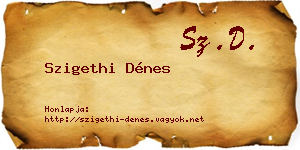 Szigethi Dénes névjegykártya