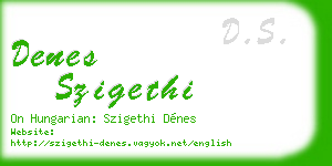 denes szigethi business card
