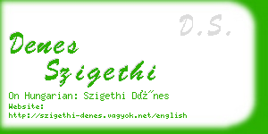 denes szigethi business card